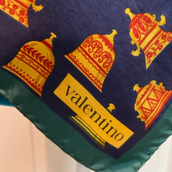 Valentino Scarf. 100% Silk. Hand Rolled. Made in Italy. 35” - Picture 5 of 15